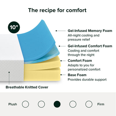10" Medium Cooling Gel Memory Foam Mattress - Sleep by Wayfair™