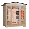 EROMMY Outdoor Sauna 4 Person, Far Infrared Wooden Sauna, Personal Sauna with Bluetooth Speaker and Changeable Chromotherapy Lighting