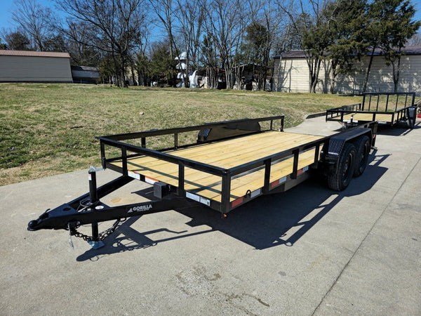 6’4″ x 16 Utility Trailer Double Axle Dovetail With Gate Powder Coated (2) 3500lb Axles
