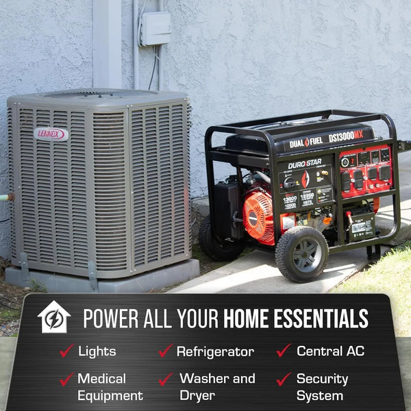 DuroMax DS13000MX Dual Fuel Portable Generators.