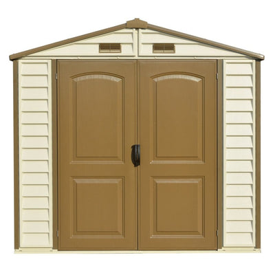 DuraMax 8ft x 6ft Storeall Vinyl Shed with Foundation Kit and window