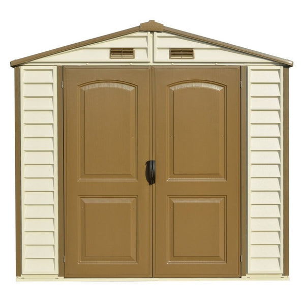 DuraMax 8ft x 6ft Storeall Vinyl Shed with Foundation Kit and window