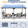 10×14 FT Outdoor Metal Flexible Top Lean to Gazebo Pergola with Sloped Roof, Heavy Duty Wall-Mounted Patio Awnings with Powder-Coated Steel Frame, for Lawn, Garden, Backyard and Deck, Grey