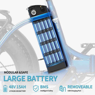 Ridstar MN-20 Electric Bike 1000W Motor 15AH Battery Foldable City Commuter E-bike