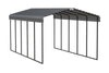 Arrow Carport, 12 ft. x 24ft. x 9ft. Charcoal 12′ x 24′ x 9′