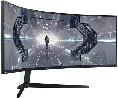 SAMSUNG 49” Odyssey G9 Gaming Monitor, 1000R Curved Screen, QLED, Dual QHD Display, 240Hz, NVIDIA G-SYNC and FreeSync Premium Pro, LC49G95TSSNXZA, Black