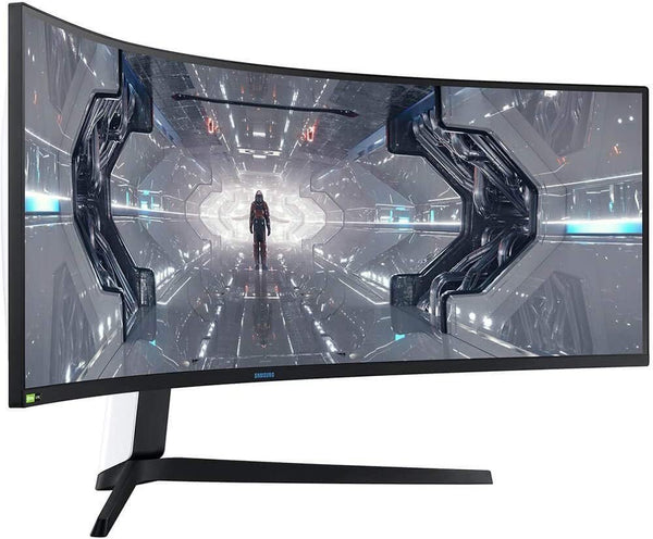 SAMSUNG 49” Odyssey G9 Gaming Monitor, 1000R Curved Screen, QLED, Dual QHD Display, 240Hz, NVIDIA G-SYNC and FreeSync Premium Pro, LC49G95TSSNXZA, Black