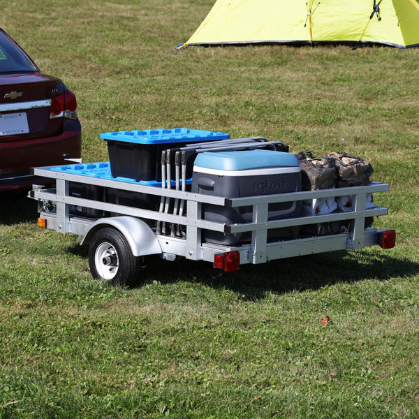 Stirling Kit Trailer 4 x 6 ft. 735 lb. Capacity with Side Rails and Plank Floor New
