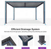 Louvered Pergola 10′ x 14′ Aluminum Pergola w/Independent Roof | 70 mph for stability, Reinforced beams add strength, Hidden drainage keeps dry, Independent louvers customize shade