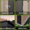 Patiowell 5×3 FT Outdoor Storage Shed, Tool Shed with Sloping Roof and Lockable Door, Metal Shed for Backyard Garden Patio Lawn, Brown