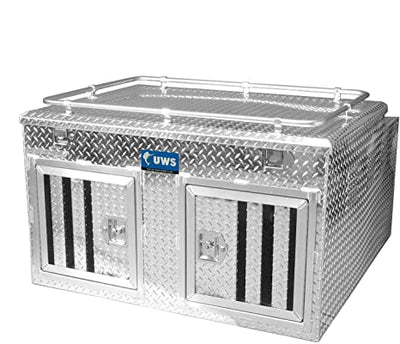 UWS Double-Door Dog Box w/ Full Enclosure &amp; Storage – 48″x48″ – DB-4848N