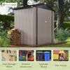 Patiowell 6×4 FT Outdoor Storage Shed, Garden Tool Storage Shed with Sloping Roof and Double Lockable Door, Outdoor Shed for Garden Backyard Patio Lawn, Brown