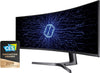SAMSUNG 49” Odyssey G9 Gaming Monitor, 1000R Curved Screen, QLED, Dual QHD Display, 240Hz, NVIDIA G-SYNC and FreeSync Premium Pro, LC49G95TSSNXZA, Black