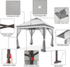Yaheetech 11×11 Pop Up Gazebo Outdoor Canopy Shelter, Instant Patio Gazebo Sun Shade Canopy Tent with 4 Sandbags, 2 Tiers Roof & Mesh Netting for Lawn, Garden, Backyard & Deck, Gray