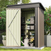 Patiowell 5×3 FT Outdoor Storage Shed, Tool Shed with Sloping Roof and Lockable Door, Metal Shed for Backyard Garden Patio Lawn, Brown
