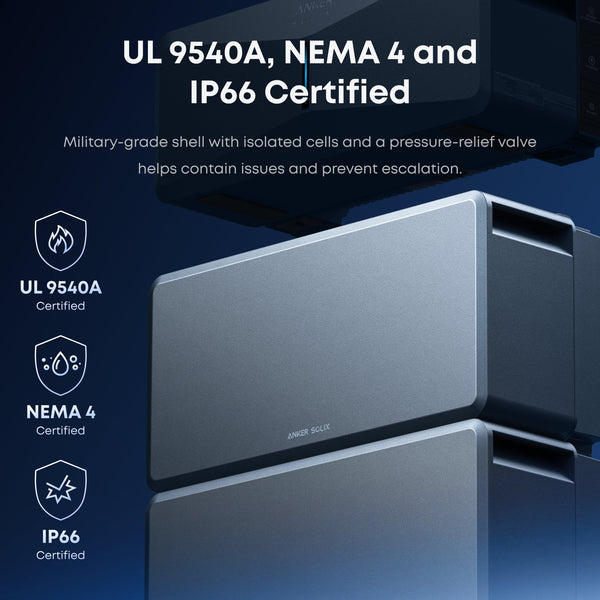 Anker A17E1141-85 B6000 Battery Module for E10 Whole Home Backup System | 6kWh LiFePO4 Battery