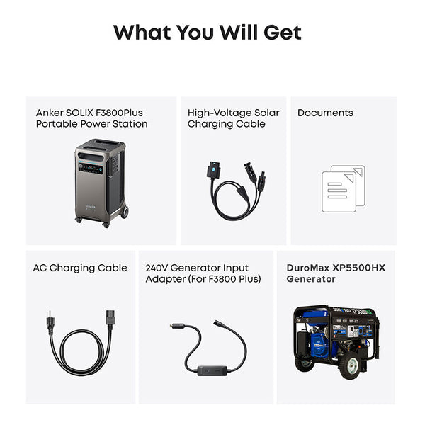 DuroMax XP550HX and Anker F3000 + 120V Adapter