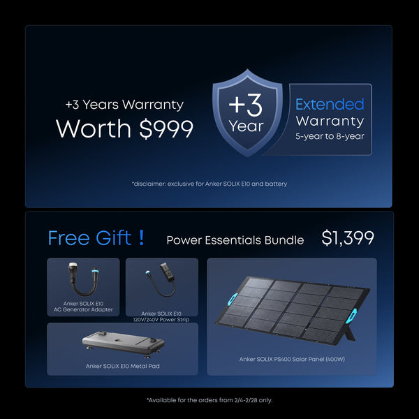 Anker B17E114D 2-Set E10 Automatic Backup Kits | 24kWh LiFePO4 Battery | 10-30kW Turbo Output | Smart Grid & Storm-Guard