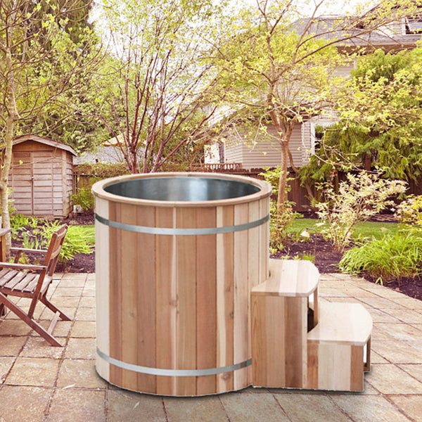 Anyi 110 Volt 1 – Person Solid Wood Cylinder Plug And Play Hot Tub