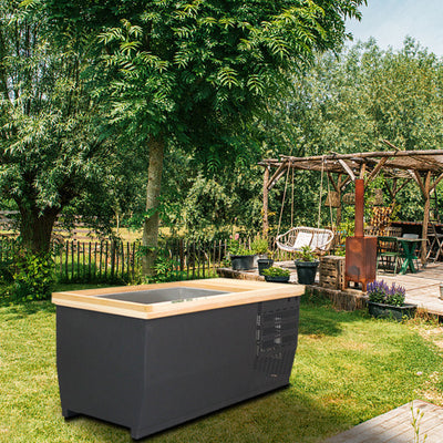 Anyi 110 Volt 1 – Person Solid Wood Rectangle Hot Tub