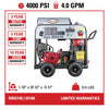 Simpson BB65106 Big Brute Pressure Washer Hot Water 4000 PSI 4 GPM Honda GX390 Electric Start New