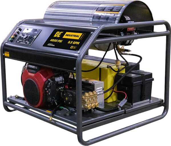BE Skid Pressure Washer Hot Water 4,000 PSI 5.5 GPM Honda GX690 Electric Start AR Pump New