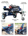 Iron and Oak Log Splitter 24 Ton Vertical/Horizontal Tow Behind Portable Gas with Honda GX160 Engine 163cc BHVH2418GX New