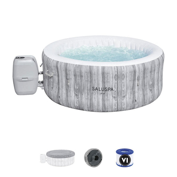 Bestway 4 – Person 120 – Jet Vinyl Round Inflatable Hot Tub in Gray