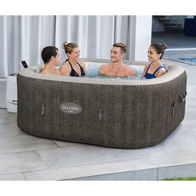Bestway 6 – Person 140 – Jet Vinyl Square Inflatable Hot Tub in Brown