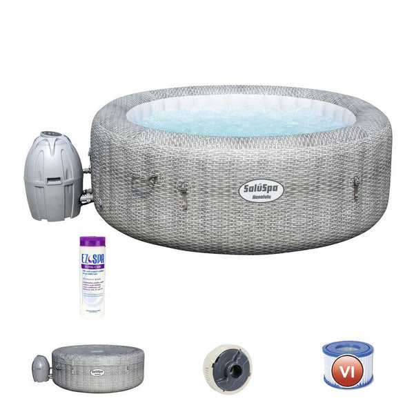 Bestway Saluspa Airjet 6 Person Inflatable Hot Tub Spa with Chemical Treatment
