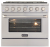 Kucht KNG361 36" Professional Gas Range with 6 Sealed Burners and Convection Oven with NG & LP Options New