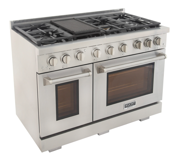 Kucht KFX480 48" Professional Gas Range with 7 Sealed Burners and Convection Oven with NG & LP Options New
