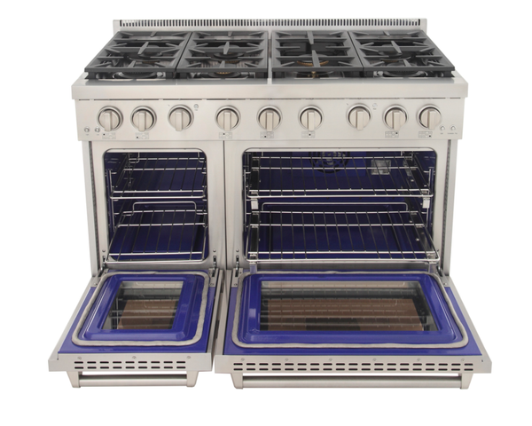 Kucht KFX480 48" Professional Gas Range with 7 Sealed Burners and Convection Oven with NG & LP Options New
