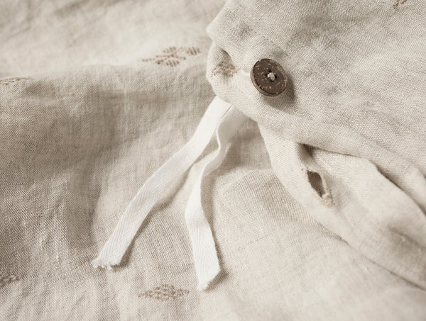 Coyuchi Cambria Embroidered Organic Linen Duvet Cover