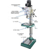 Grizzly G0779 220V 23-3/8 Inch Heavy-Duty Floor Model Gearhead Drill Press