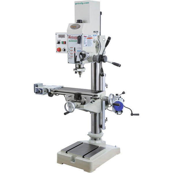 Grizzly G0808 220V Variable-Speed Gearhead Drill Press With Cross-Slide Table