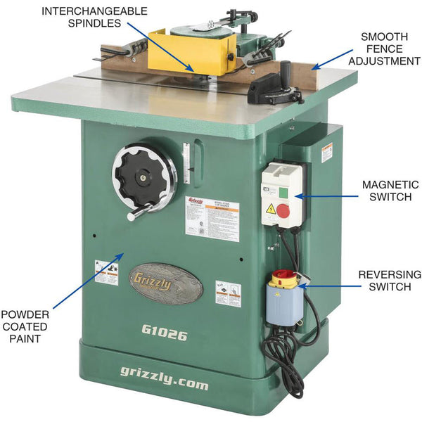 Grizzly G1026 240V 3 HP Shaper