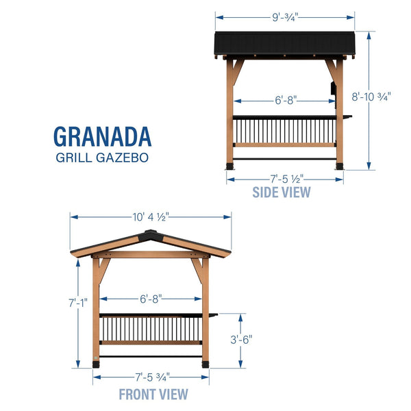 Granada Grill Gazebo with Outdoor Bar