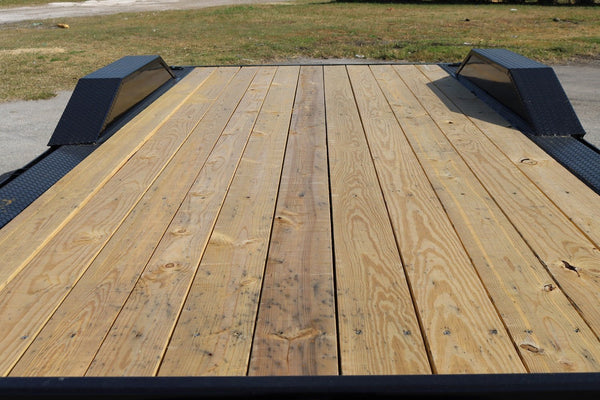 22 Foot Big Tex Heavy Duty with Drive-Over Fender Black Equipment Trailer (14DF-19BK+3KR)