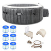 Intex Greywood Deluxe 4 Person Inflatable Hot Tub Bubble Jet Spa
