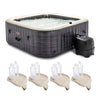 Intex PureSpa Plus Graystone Inflatable Hot Tub, 94 x 28″, w/ Cup Holder 4-Pack