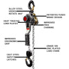 JET 376301 JLH-150WO-10 1-1/2 Ton 10 ft Lever Hoist w/ Overload Protection