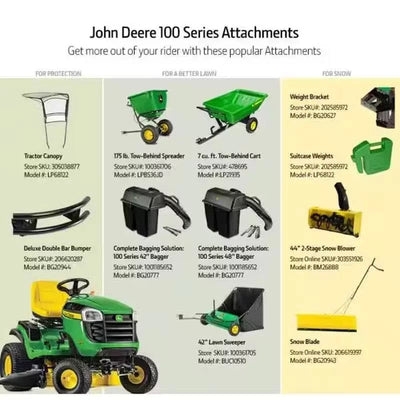 John Deere S100 17.5 HP GAS Hydrostatic Riding Lawn Mower