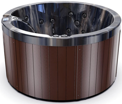 Luxuria Spas 5 – Person 39 – Jet Acrylic Rectangular Round Hot Tub with Ozonator in Mocha