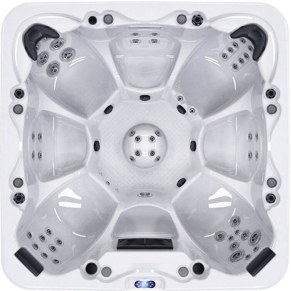 Luxuria Spas 7 – Person 100 – Jet Acrylic RectangularHot Tub with Bluetooth Speakers and Ozonator in Mocha