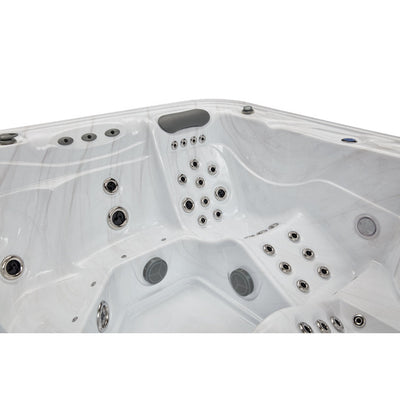 Luxury Spas 77 – Jet Acrylic Square Hot Tub with Ozonator in Gray