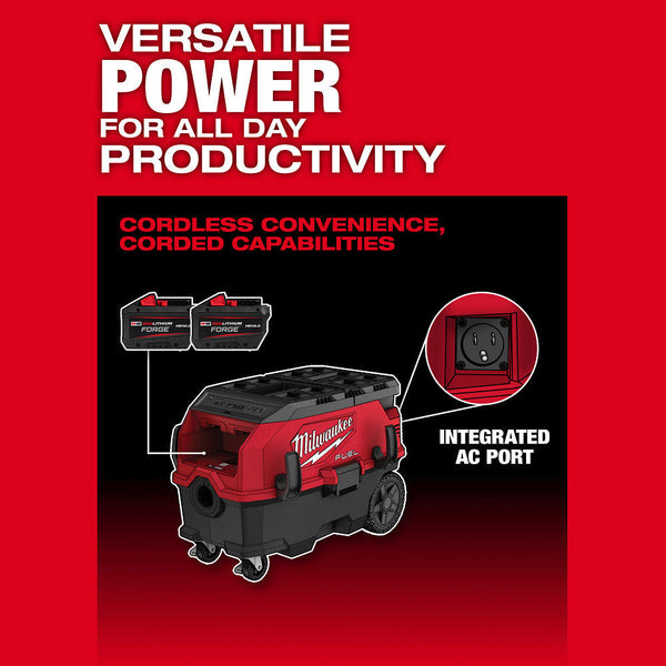 Milwaukee 0888-22HD M18 FUEL 18V 9 Gallon Dual Battery Dust Extractor Kit