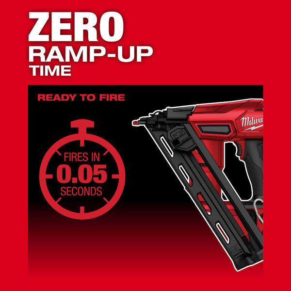 Milwaukee 2839-20x3 M18 FUEL 18V 15 Gauge Finish Nailer w/ 2 - 3AH Batteries