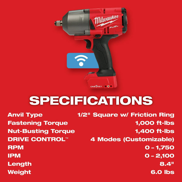 Milwaukee 2863-20 M18 FUEL 18V 1/2-Inch Friction Ring Impact Wrench - Bare Tool