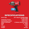 Milwaukee 2864-22R M18 FUEL 18V ONE-KEY High Torque Impact Wrench 3/4 Friction Ring